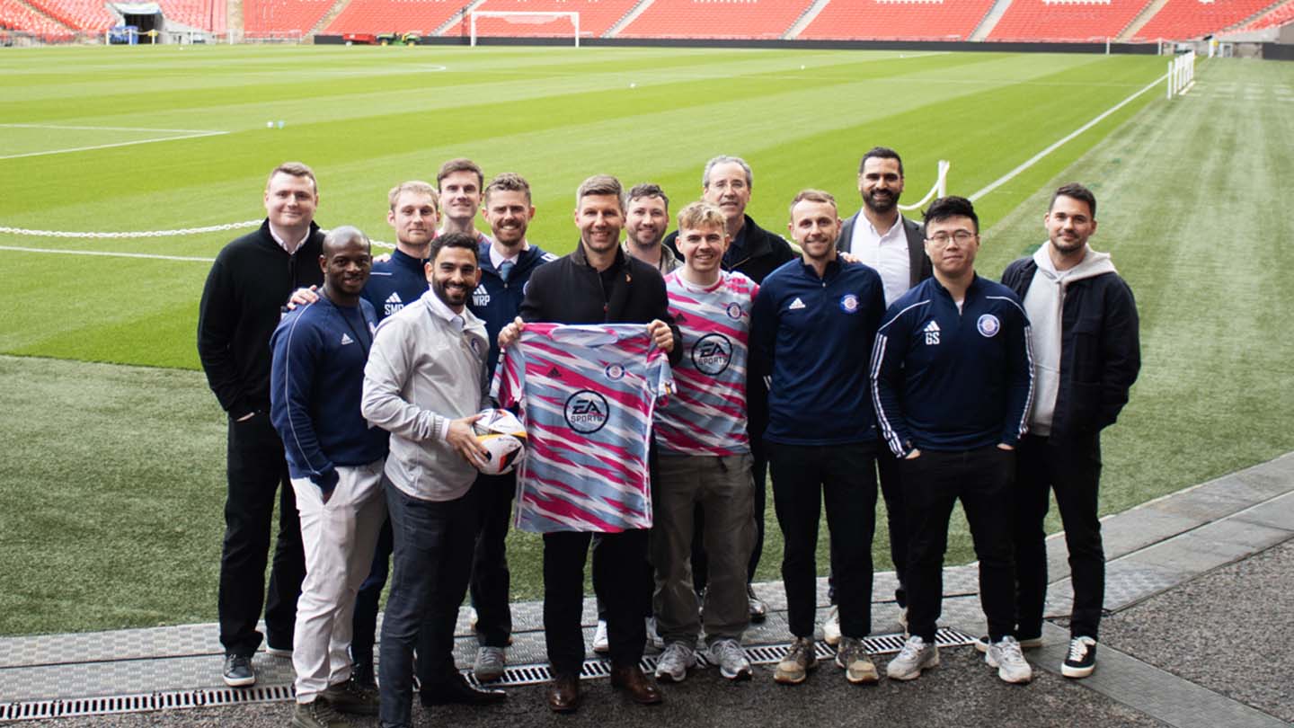 Members of Stonewall FC with former Germany player Thomas Hitzlsperger
